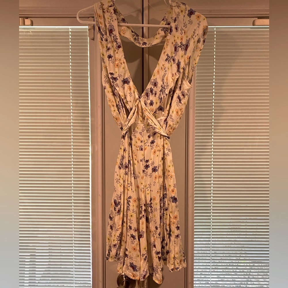 NWT free people floral cutout mini dress . SZ L - Picture 2 of 8